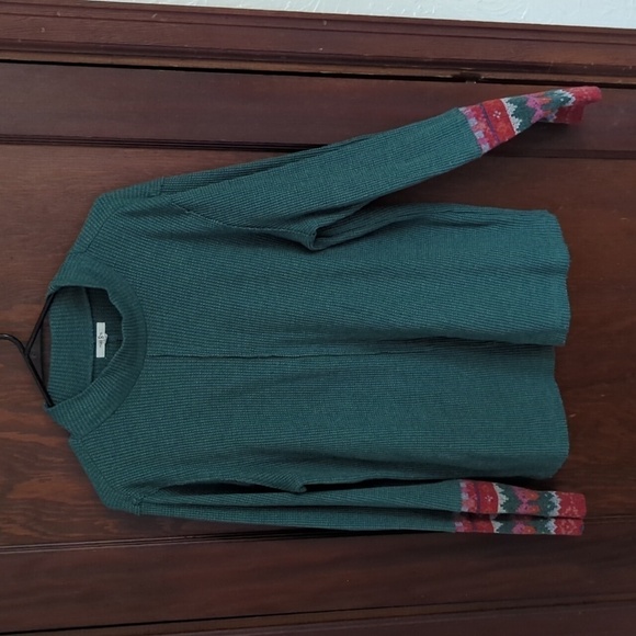 Maurices Teal Bohemian Long Sleeve Waffle Knit Top Size XXL - Picture 1 of 6